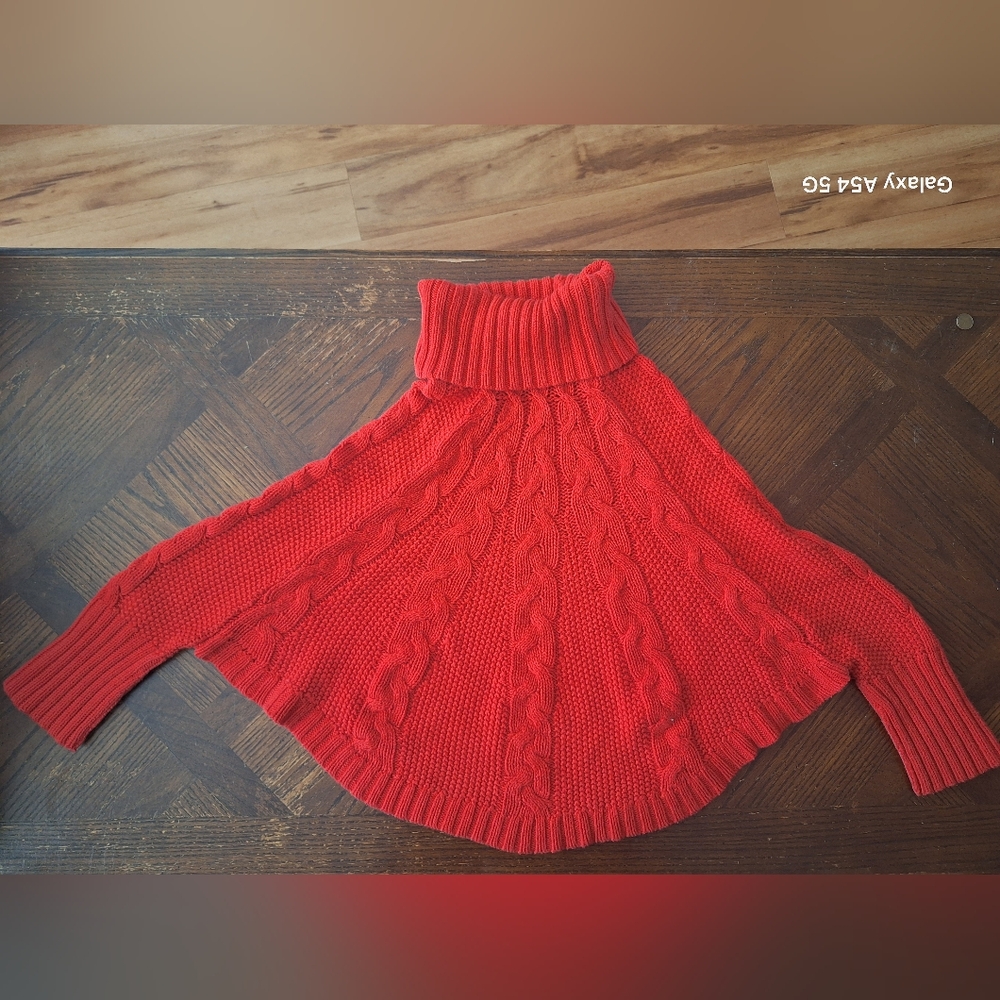 Carter's Red Crew Neck Sweater with Ribbed Texture